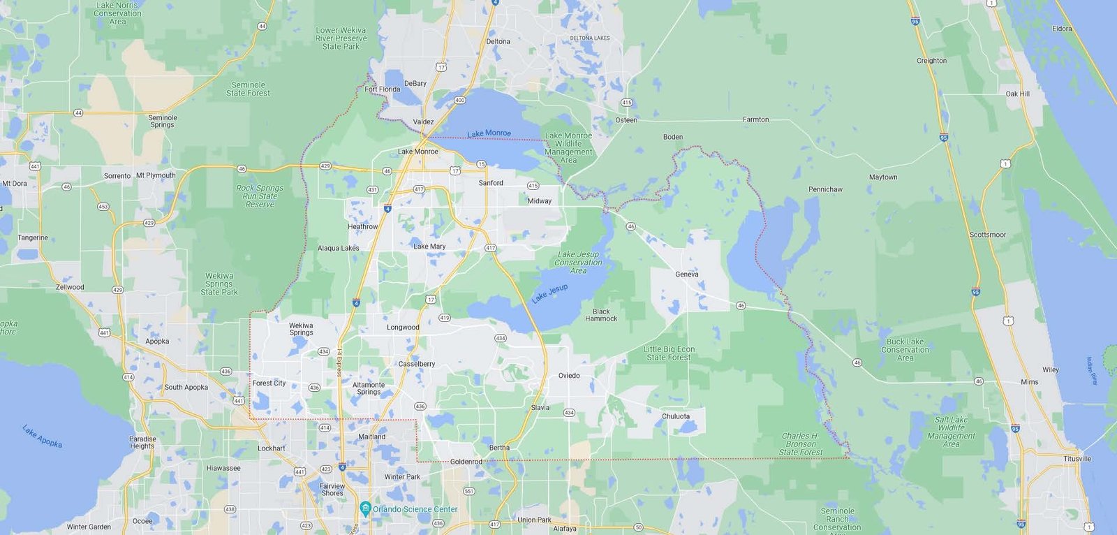 Seminole County Service Area for Seminole Soil and Water Conservation District